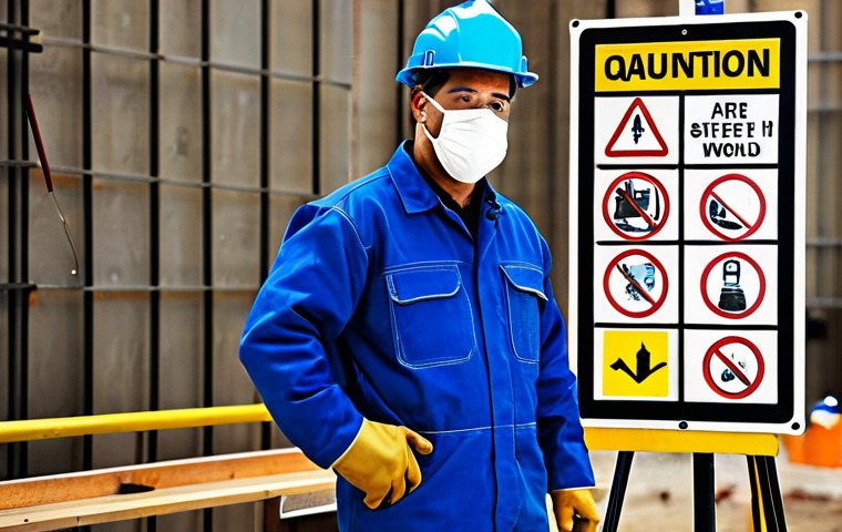 Welding Safety Awareness**

"A construction site scene. A fully clothed welder wearing appropriate attire and protective gear, including a welding helmet and gloves. Focus on safe working practices, with clear signage emphasizing safety regulations. The background shows a clean and organized workspace with proper ventilation. Professional photography, perfect anatomy, correct proportions, safe for work, appropriate content, fully clothed, professional, family-friendly, modest clothing. Strive for a modern and safe aesthetic."

**