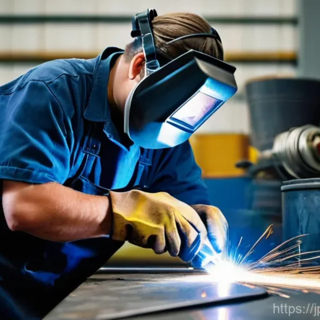 용접 기계 유지보수 팁 - **Prompt:** A highly detailed, realistic photograph of a skilled male or female welding technician, ...