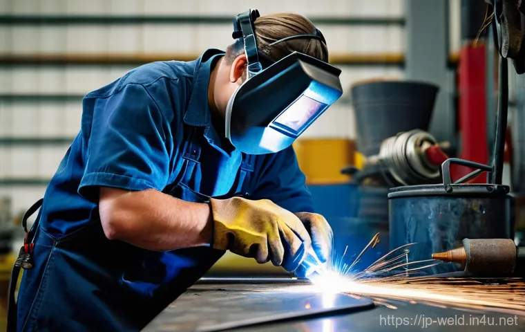 용접 기계 유지보수 팁 - **Prompt:** A highly detailed, realistic photograph of a skilled male or female welding technician, ...