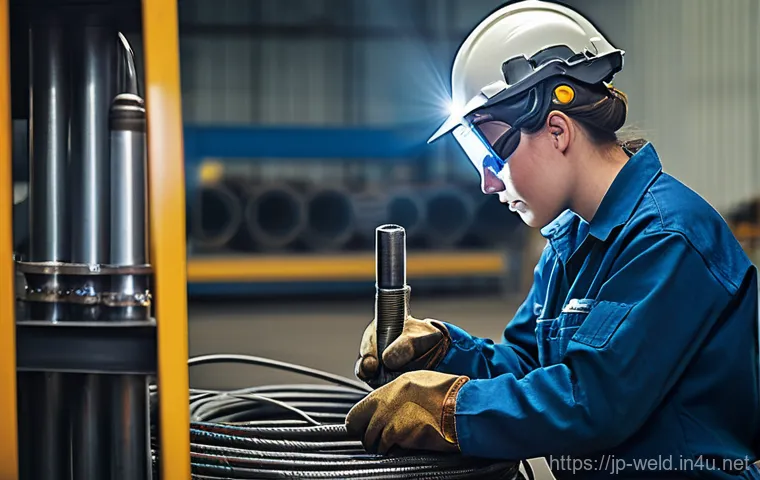 용접 기계 유지보수 팁 - **Prompt:** A highly detailed, realistic photograph of a skilled male or female welding technician, ...