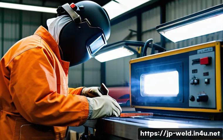 용접사로서의 윤리와 책임 - A detailed scene of a Japanese industrial welding site featuring a skilled welder wearing full prote...